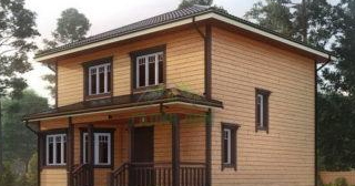 Двухэтажный дом из бруса в чайковском от Строй-Чкв - строительство от 132535 руб.