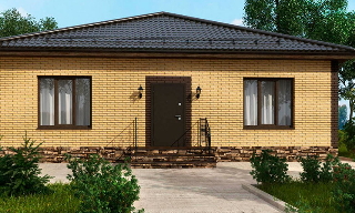 Проекты одноэтажных домов из кирпича | Строй-Чкв - Чайковский от 3569 рублей